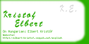 kristof elbert business card