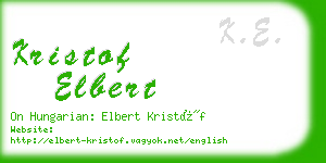 kristof elbert business card